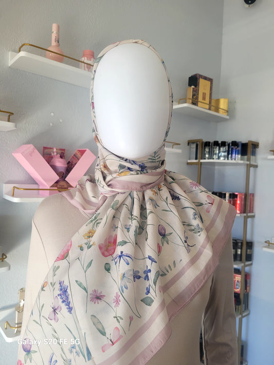 Printed Cotton Square Hijab