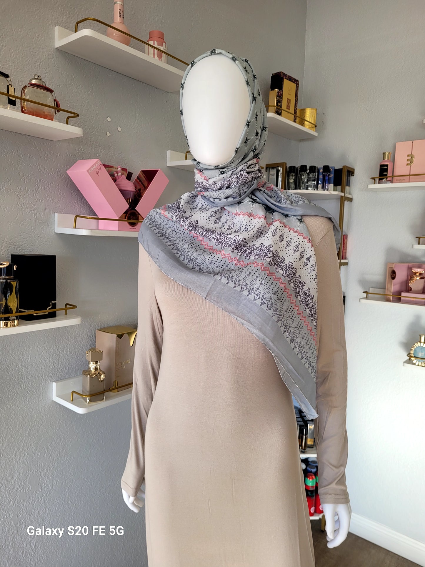 Printed Cotton Square Hijab -