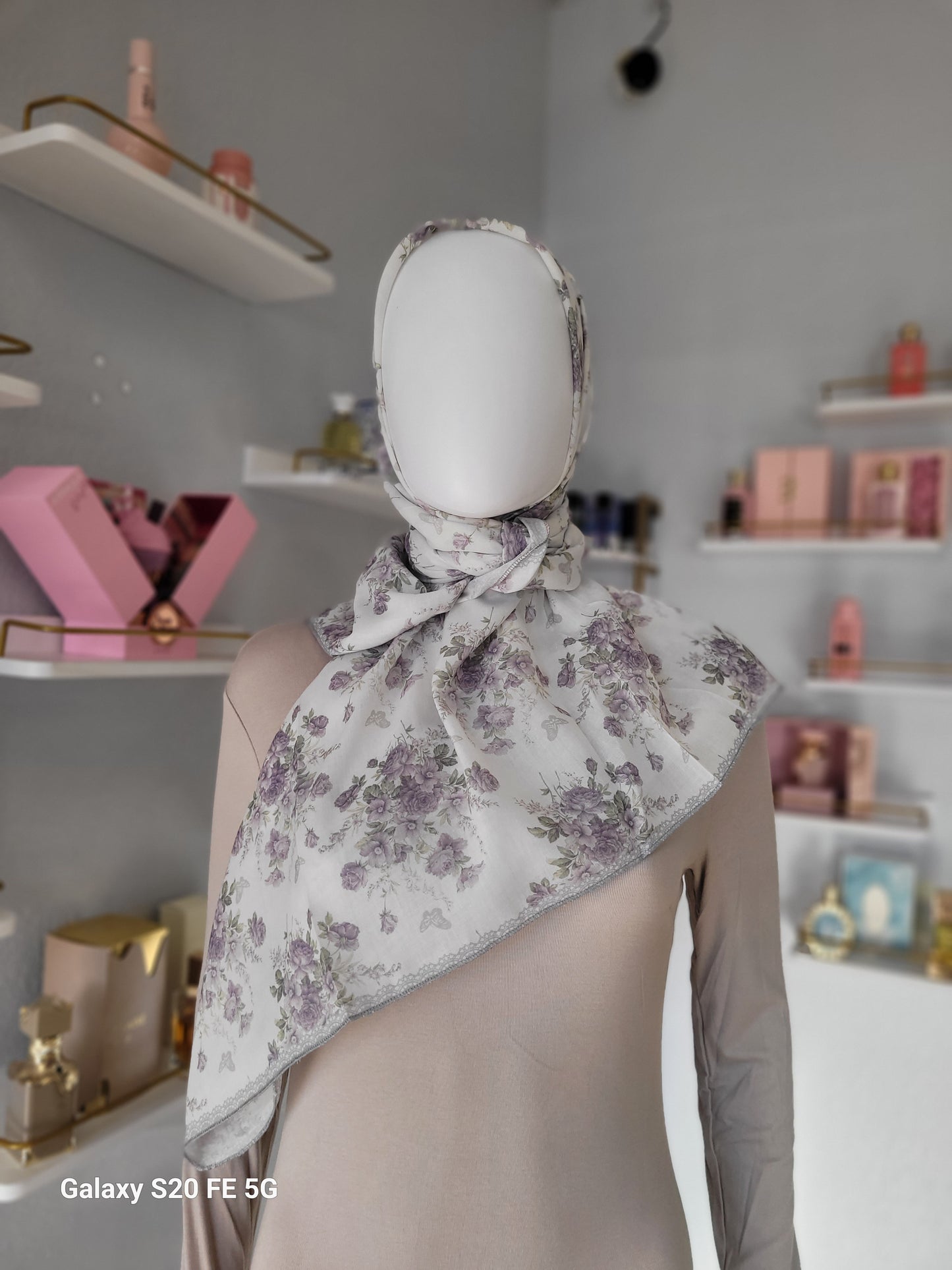 Printed Cotton Square Hijab -