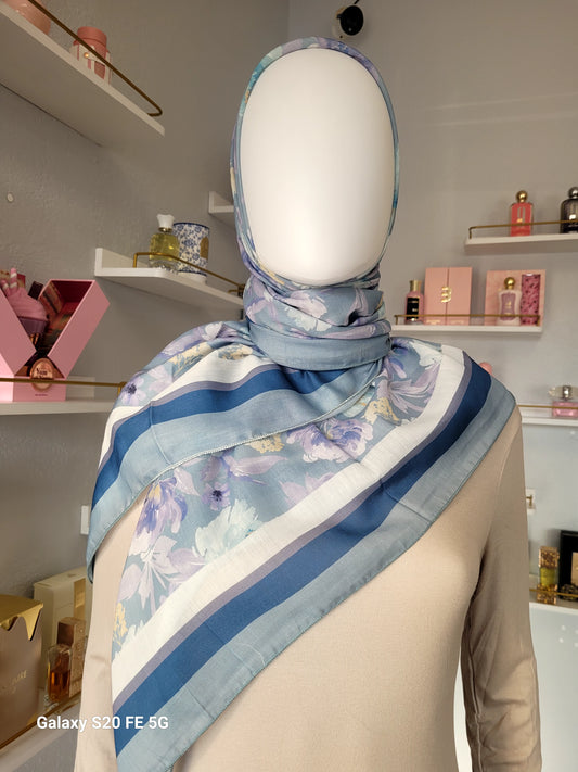 Printed Cotton Square Hijab -