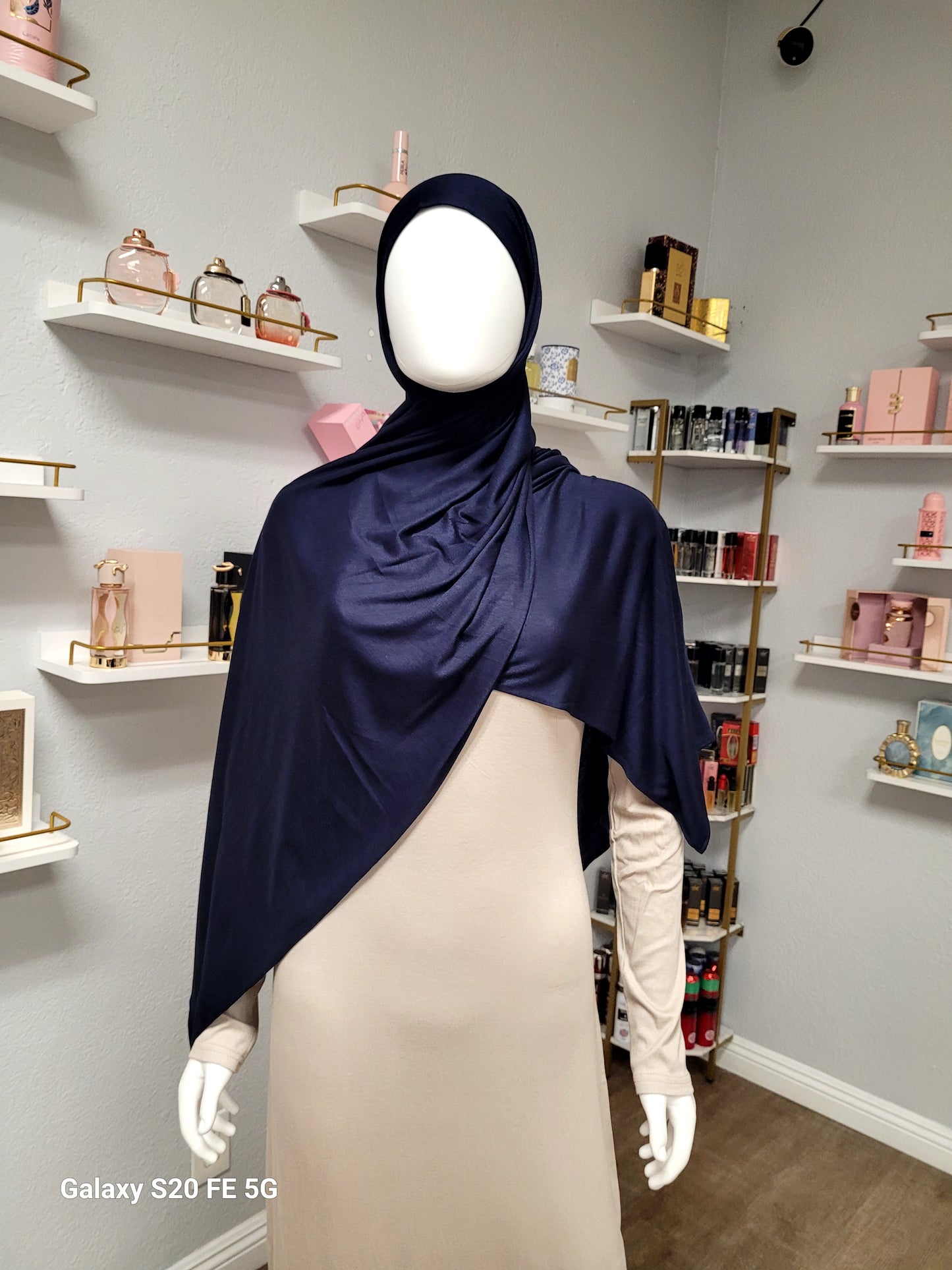 Bamboo Jersey Hijab -  Night Blue