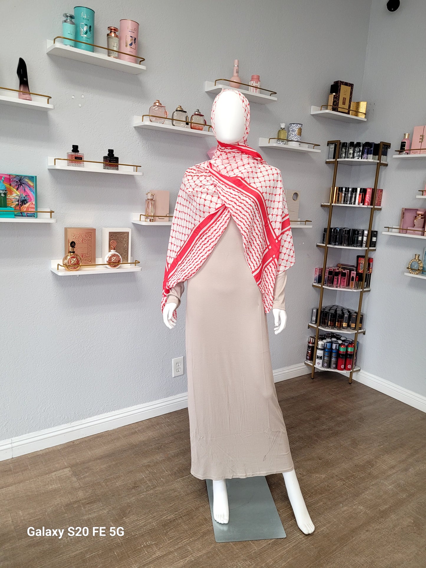 Printed Modal Hijab - Keffiyeh Red