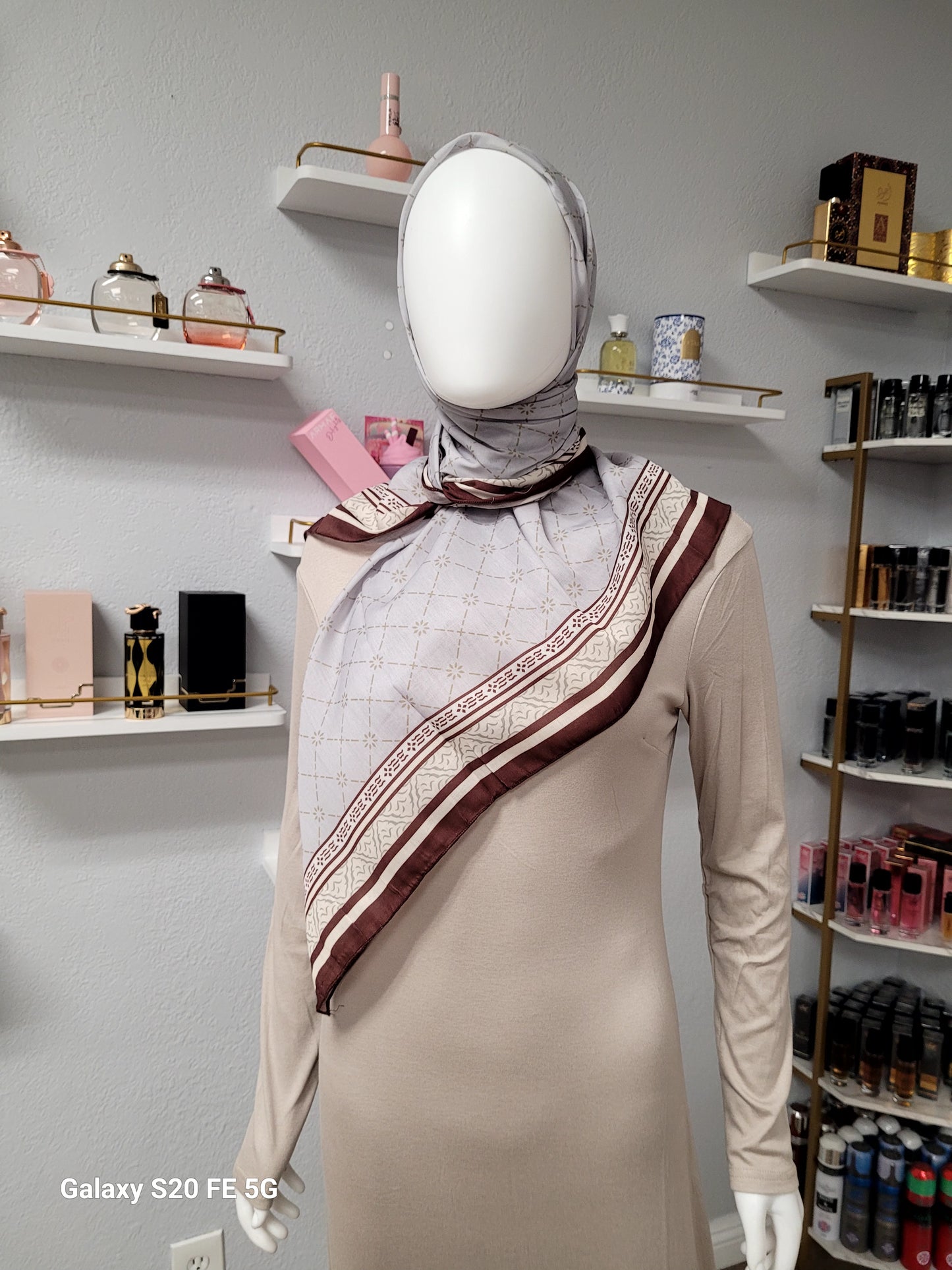 Printed Cotton Square Hijab -