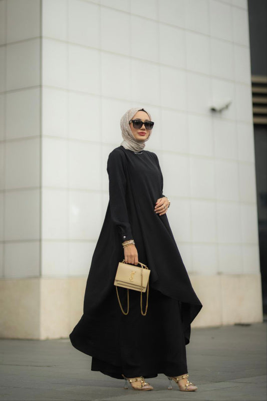 Türkiye  Black Flare Abaya