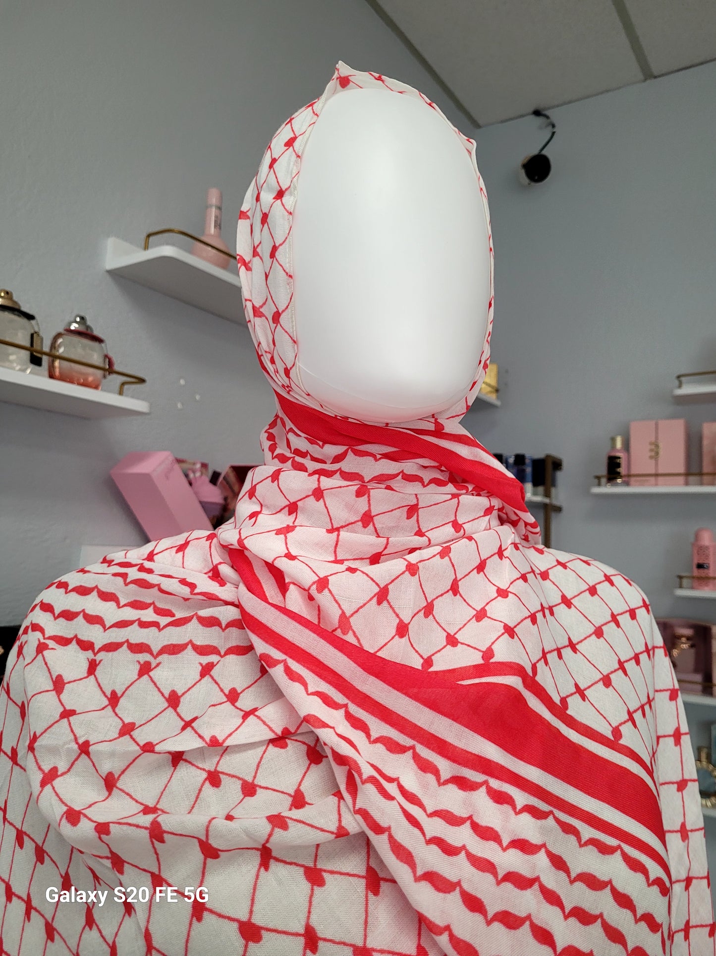 Printed Modal Hijab - Keffiyeh Red